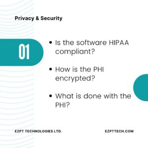 Privacy & Security Criteria for selecting PT Documentation Software