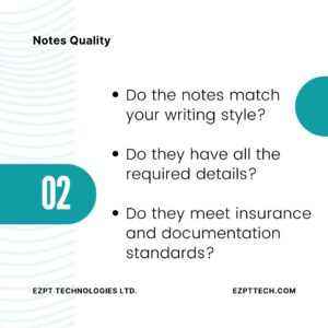 Notes Quality Criteria for selecting PT Documentation Software