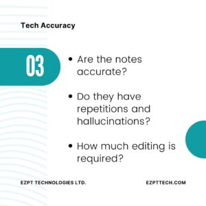 Technology Accuracy Criteria for selecting PT Documentation Software